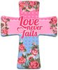 Крест керамический "Love never fails"