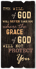 Декоративная табличка 15х30 "The will of God will never take you..." коричневая, на англ.языке