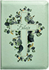 Біблія 055 Z Ti Сучасний переклад. Світло-зелена, хрест, листя, шкірзам, індекси, застібка, кольоровий зріз