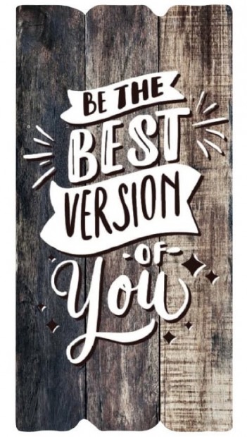 Декоративная табличка 15х30 "Be the best version of You" коричневая, на англ.языке